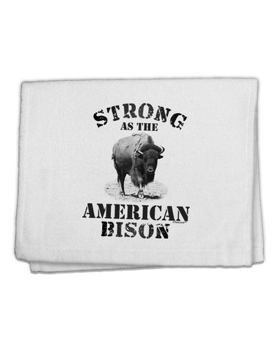 Strong Bison Text 11&#x22;x18&#x22; Dish Fingertip Towel-Fingertip Towel-TooLoud-White-Davson Sales