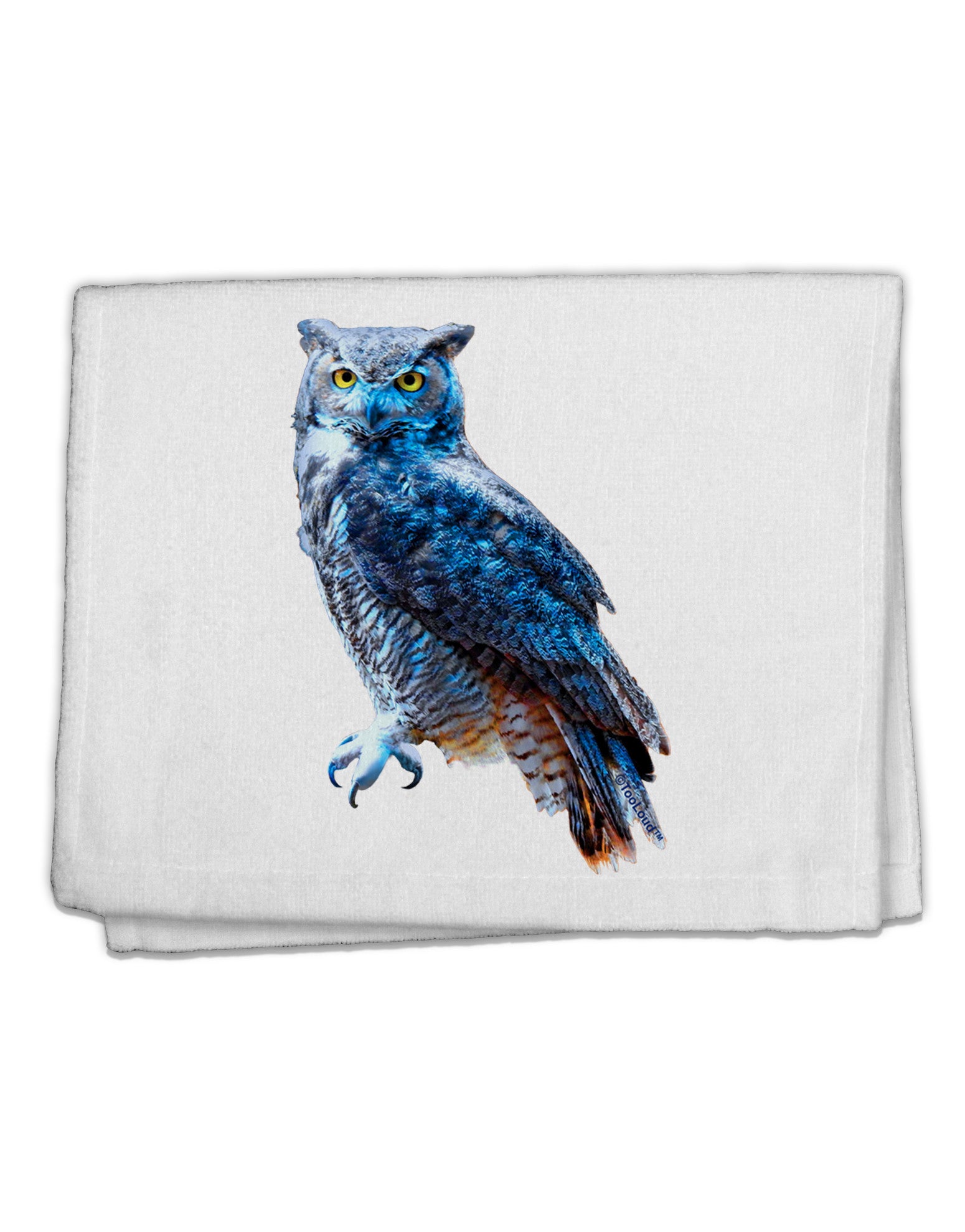 Colorful Great Horned Owl 11&#x22;x18&#x22; Dish Fingertip Towel-Fingertip Towel-TooLoud-White-Davson Sales