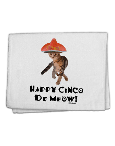 Cat with Pink Sombrero - Happy Cinco de Meow 11&#x22;x18&#x22; Dish Fingertip Towel by TooLoud-Fingertip Towel-TooLoud-White-Davson Sales