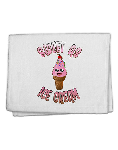 Cute Ice Cream Cone - Sweet As Ice Cream 11&#x22;x18&#x22; Dish Fingertip Towel-Fingertip Towel-TooLoud-White-Davson Sales