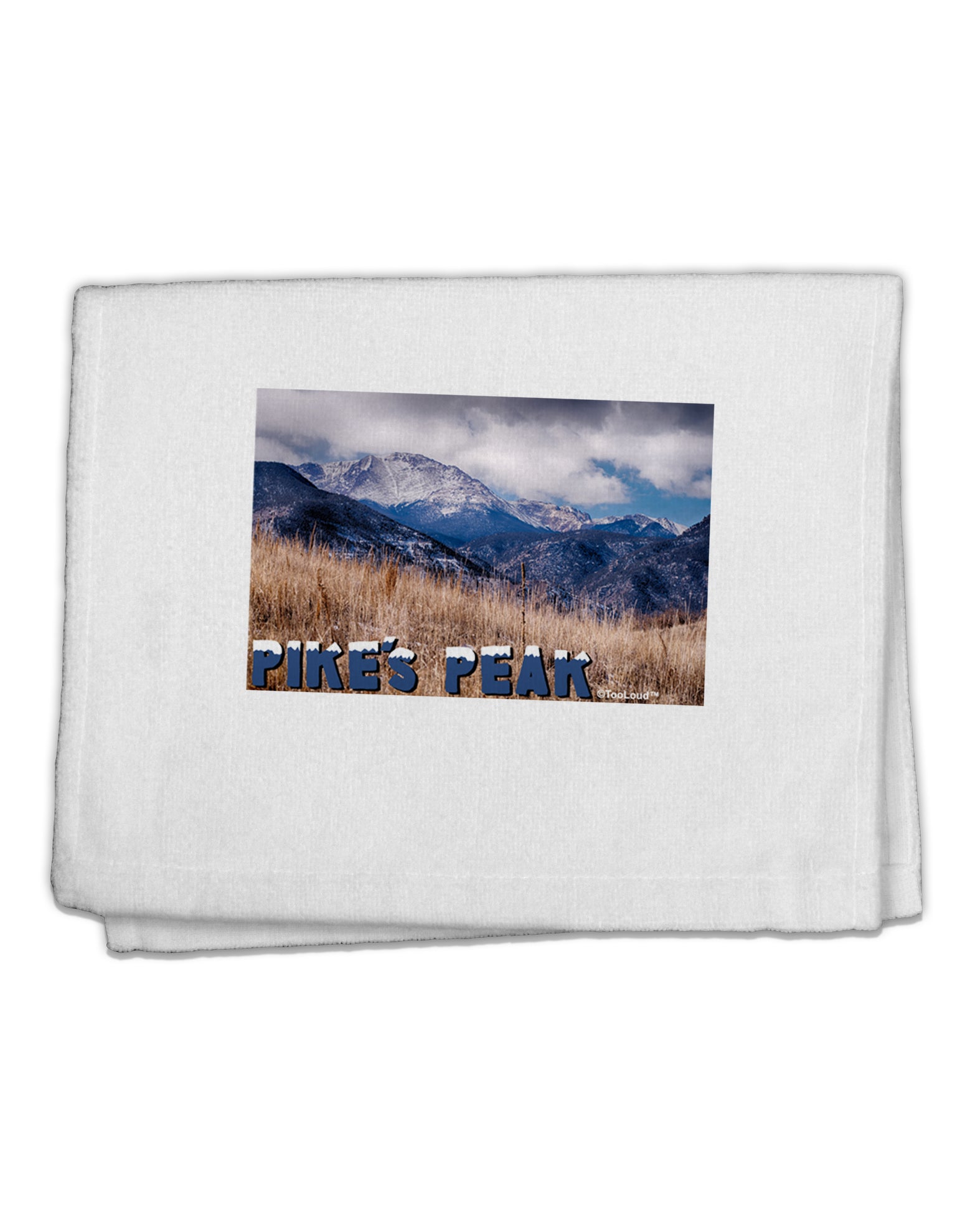 Pikes Peak CO Mountains Text 11&#x22;x18&#x22; Dish Fingertip Towel by TooLoud-Fingertip Towel-TooLoud-White-Davson Sales