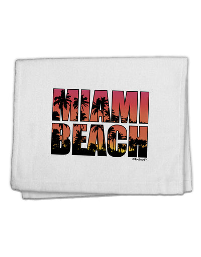 Miami Beach - Sunset Palm Trees 11&#x22;x18&#x22; Dish Fingertip Towel by TooLoud-Fingertip Towel-TooLoud-White-Davson Sales