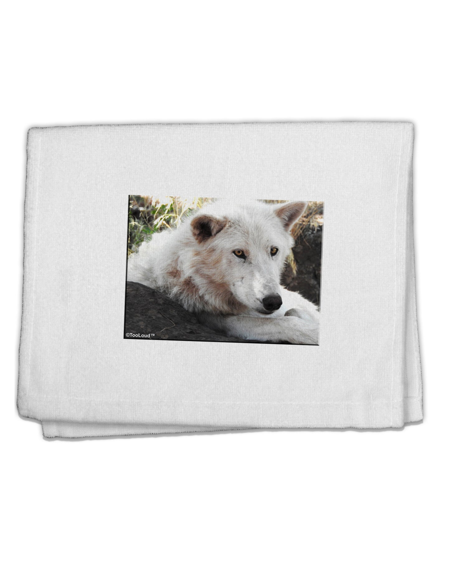 Laying White Wolf 11&#x22;x18&#x22; Dish Fingertip Towel-Fingertip Towel-TooLoud-White-Davson Sales
