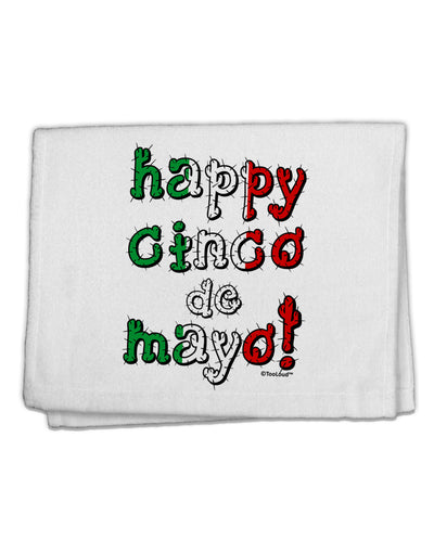 Happy Cinco de Mayo - Cactus Design 11&#x22;x18&#x22; Dish Fingertip Towel by TooLoud-Fingertip Towel-TooLoud-White-Davson Sales