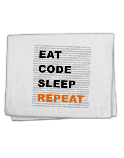 Eat Sleep Code Repeat 11&#x22;x18&#x22; Dish Fingertip Towel by TooLoud-TooLoud-White-Davson Sales