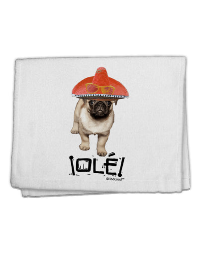 Pug Dog with Pink Sombrero - Ole 11&#x22;x18&#x22; Dish Fingertip Towel by TooLoud-Fingertip Towel-TooLoud-White-Davson Sales