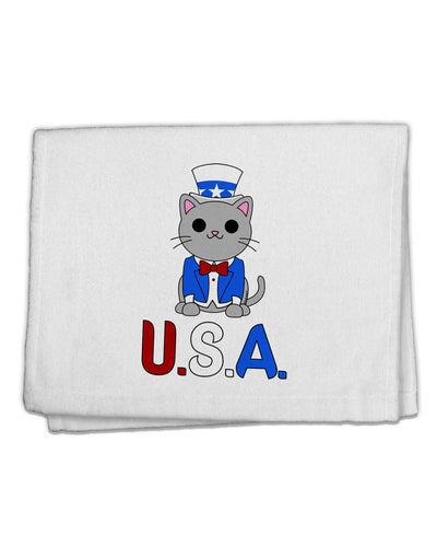 Patriotic Cat - USA 11&#x22;x18&#x22; Dish Fingertip Towel by TooLoud-Fingertip Towel-TooLoud-White-Davson Sales