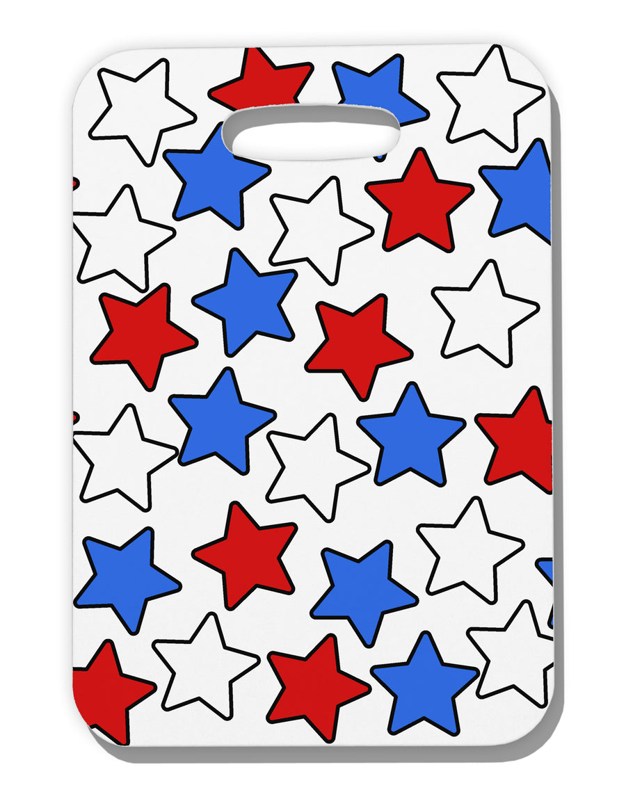 Red White And Blue Stars Luggage Tag Dual Sided by TooLoud-Luggage Tag-TooLoud-White-One Size-Davson Sales