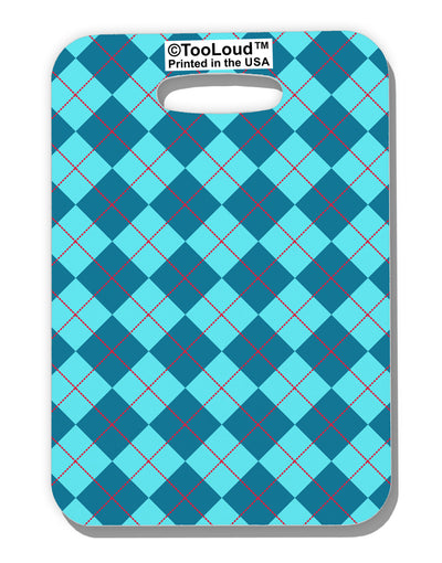 Blue Argyle AOP Luggage Tag Dual Sided All Over Print by TooLoud-Luggage Tag-TooLoud-White-One Size-Davson Sales