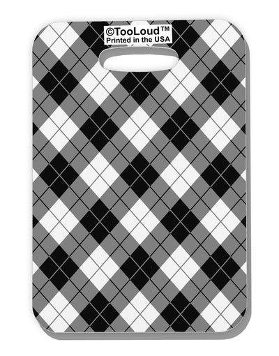 Black and White Argyle AOP Luggage Tag Dual Sided All Over Print by TooLoud-Luggage Tag-TooLoud-White-One Size-Davson Sales