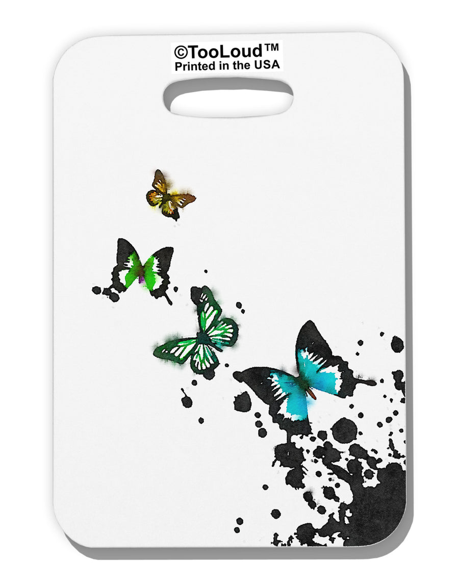 Splatter Butterflies AOP Luggage Tag Dual Sided All Over Print-Luggage Tag-TooLoud-White-One Size-Davson Sales