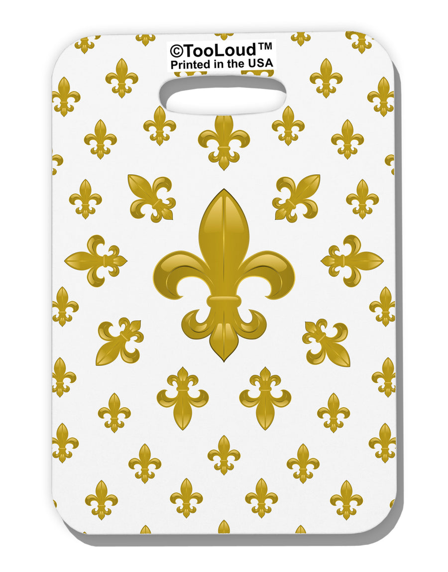 Gold Fleur De Lis AOP Luggage Tag Dual Sided All Over Print by TooLoud-Luggage Tag-TooLoud-White-One Size-Davson Sales