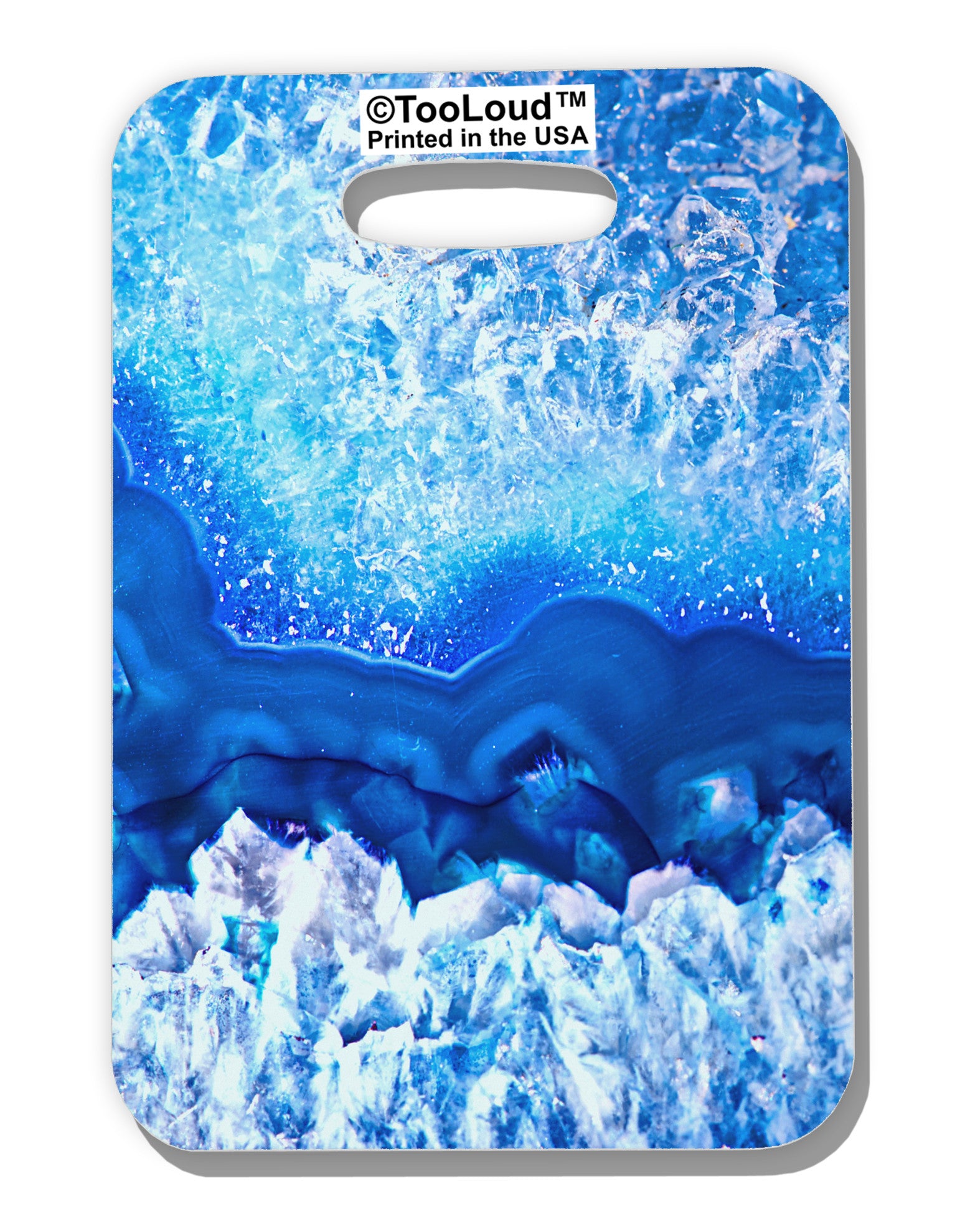 Blue Agate Geode Print Luggage Tag Dual Sided All Over Print-Luggage Tag-TooLoud-White-One Size-Davson Sales