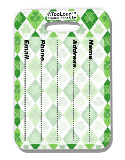 St Patrick's Day Green Shamrock Argyle Luggage Tag Dual Sided All Over Print-Luggage Tag-TooLoud-White-One Size-Davson Sales