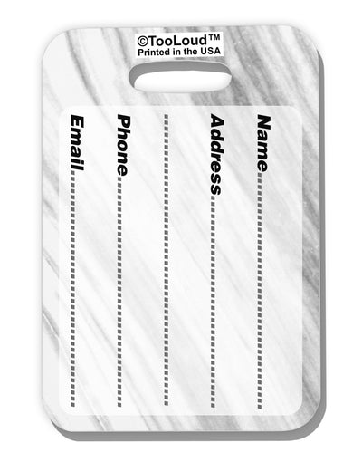 White Marble Pattern Luggage Tag Dual Sided All Over Print by-Luggage Tag-TooLoud-White-One Size-Davson Sales