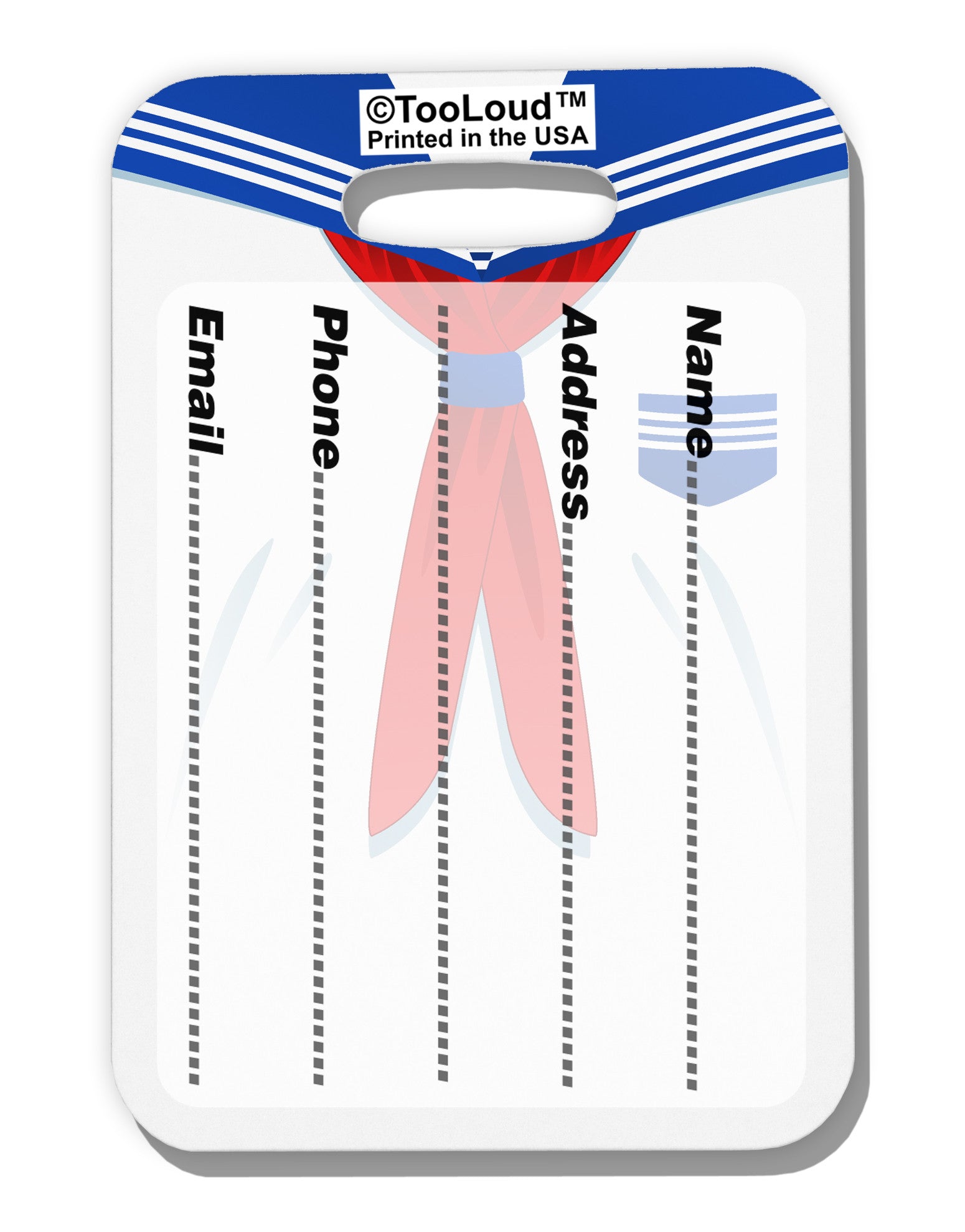 School Uniform Costume - White Luggage Tag Dual Sided All Over Print-Luggage Tag-TooLoud-White-One Size-Davson Sales