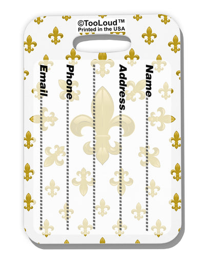 Gold Fleur De Lis AOP Luggage Tag Dual Sided All Over Print by TooLoud-Luggage Tag-TooLoud-White-One Size-Davson Sales