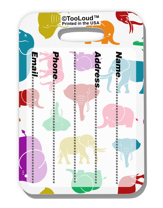 Colorful Elephants AOP Luggage Tag Dual Sided All Over Print-Luggage Tag-TooLoud-White-One Size-Davson Sales