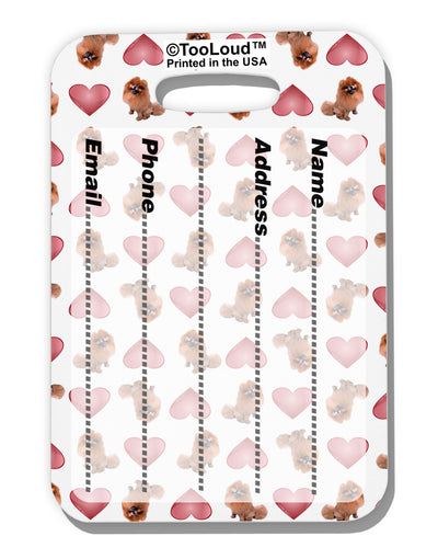 Pomeranian Hearts AOP Luggage Tag Dual Sided All Over Print-Luggage Tag-TooLoud-White-One Size-Davson Sales