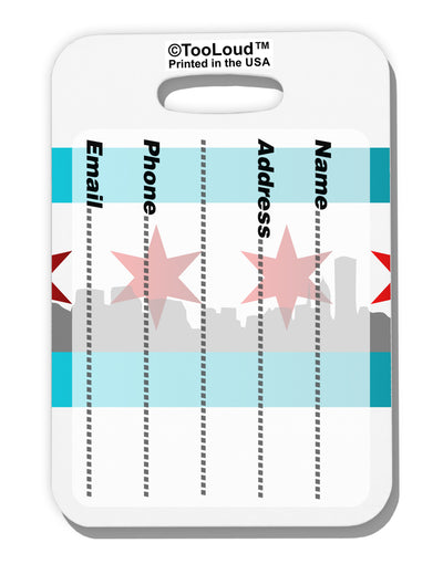 Chicago Flag Skyline AOP Luggage Tag Dual Sided All Over Print-Luggage Tag-TooLoud-White-One Size-Davson Sales