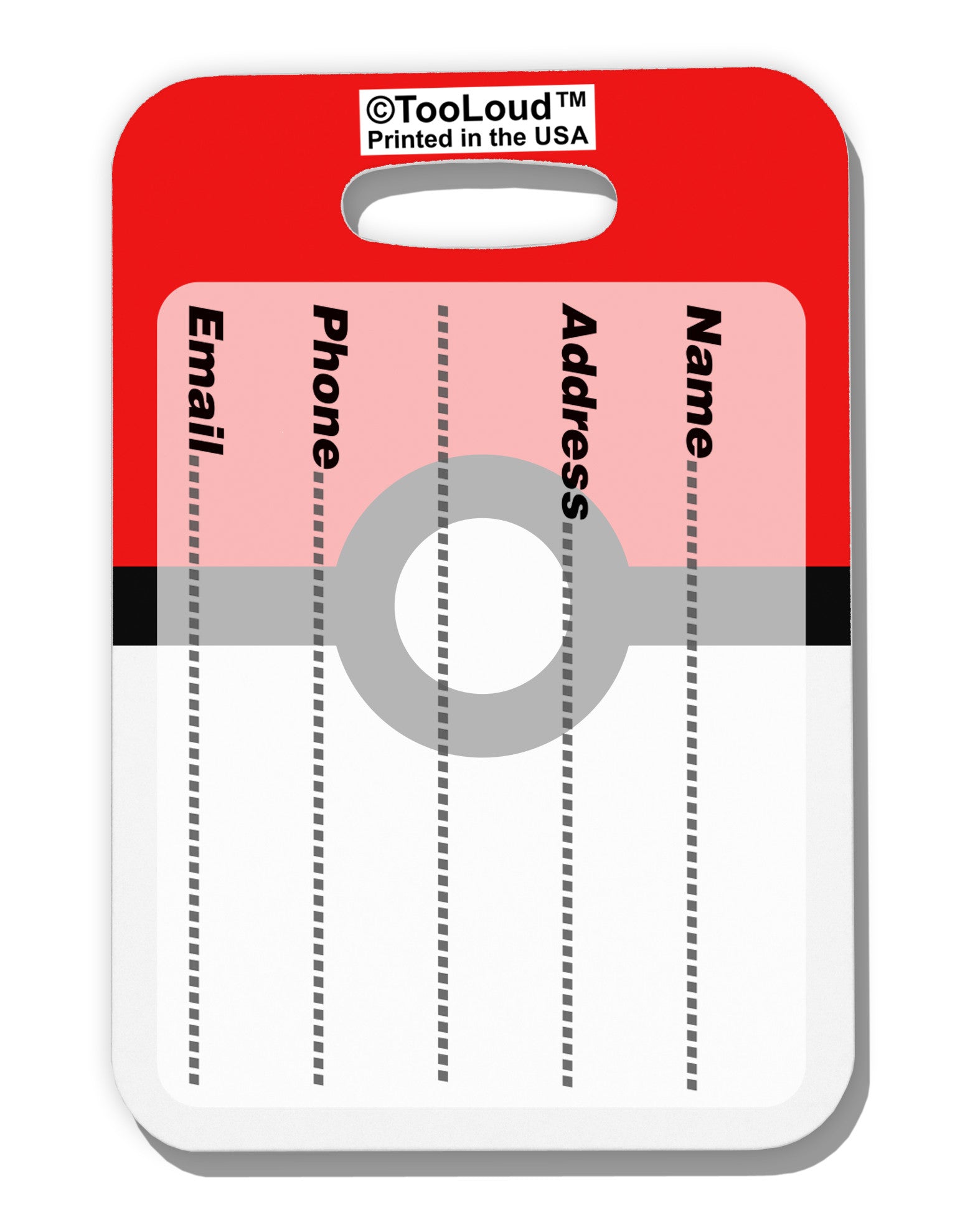 Sporty Red and White Circle Luggage Tag Dual Sided All Over Print-Luggage Tag-TooLoud-White-One Size-Davson Sales