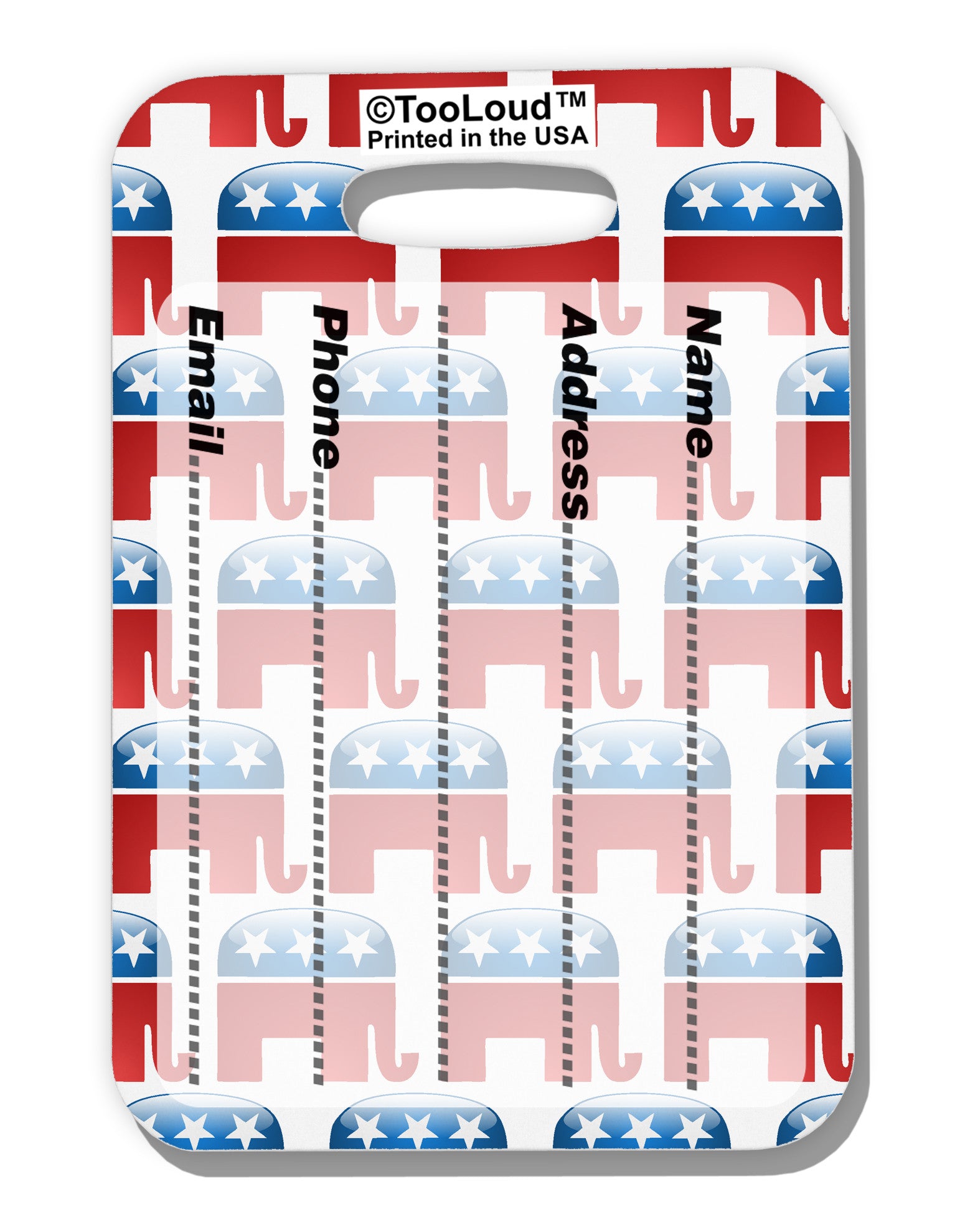 Republican Symbol All Over Luggage Tag Dual Sided All Over Print-Luggage Tag-TooLoud-White-One Size-Davson Sales