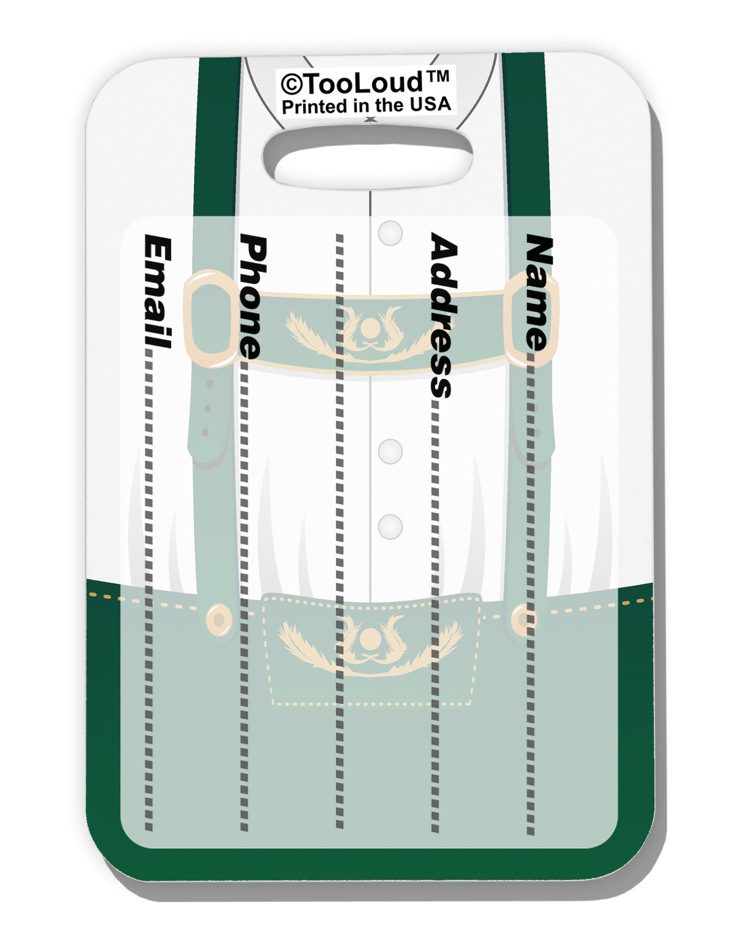 Lederhosen Costume Green Luggage Tag Dual Sided All Over Print-Luggage Tag-TooLoud-White-One Size-Davson Sales