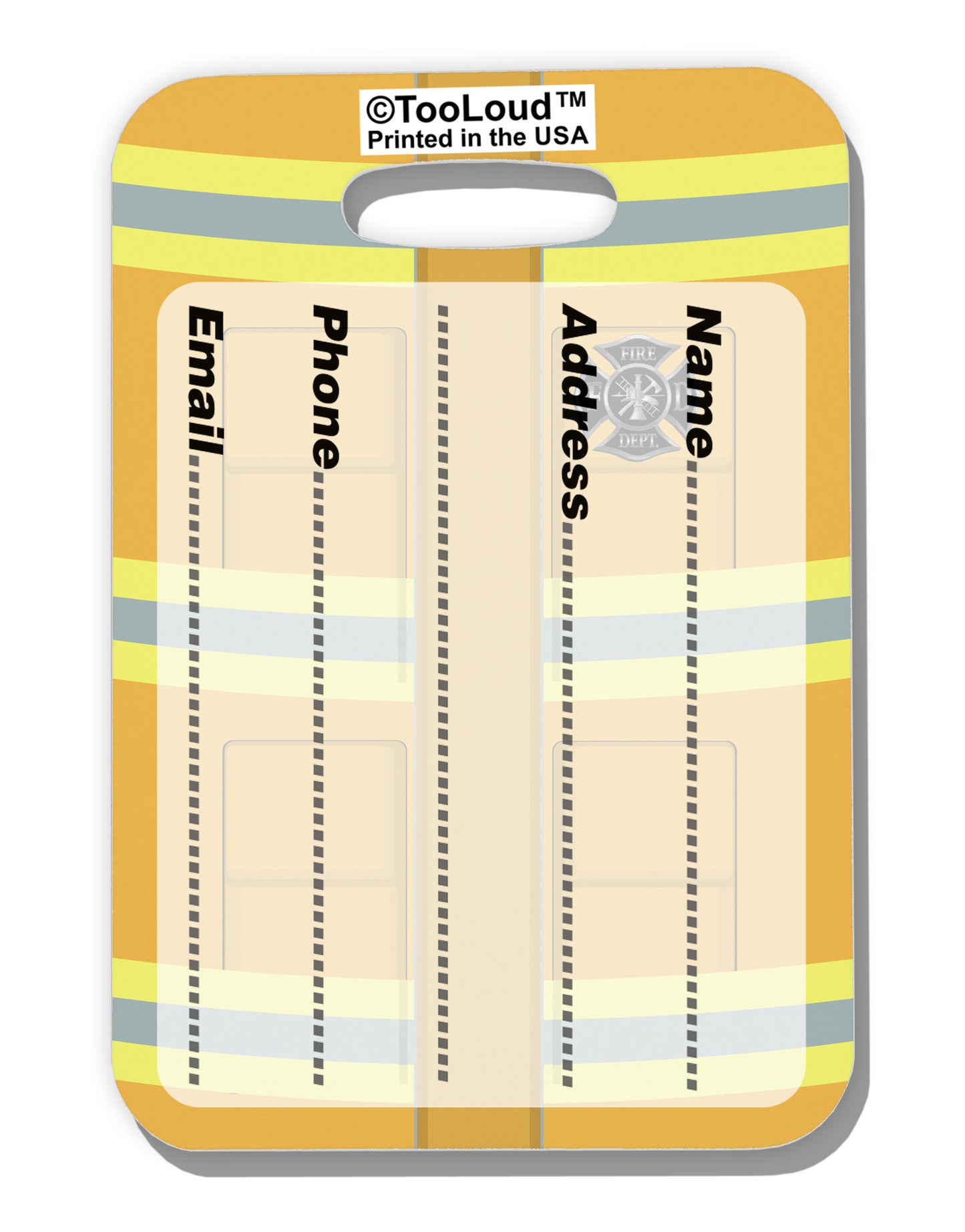 Firefighter Yellow AOP Luggage Tag Dual Sided All Over Print-Luggage Tag-TooLoud-White-One Size-Davson Sales