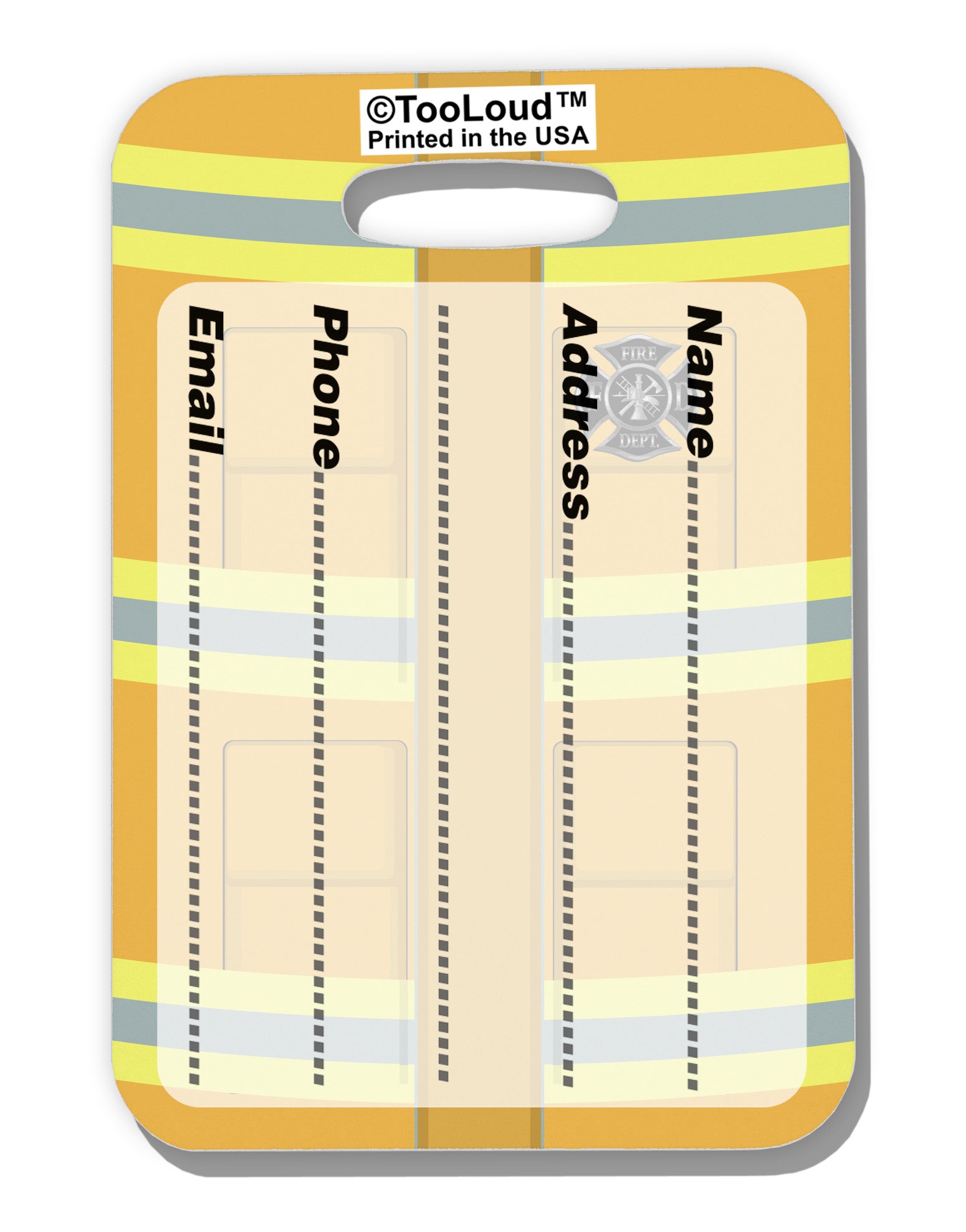 Firefighter Yellow AOP Luggage Tag Dual Sided All Over Print-Luggage Tag-TooLoud-White-One Size-Davson Sales