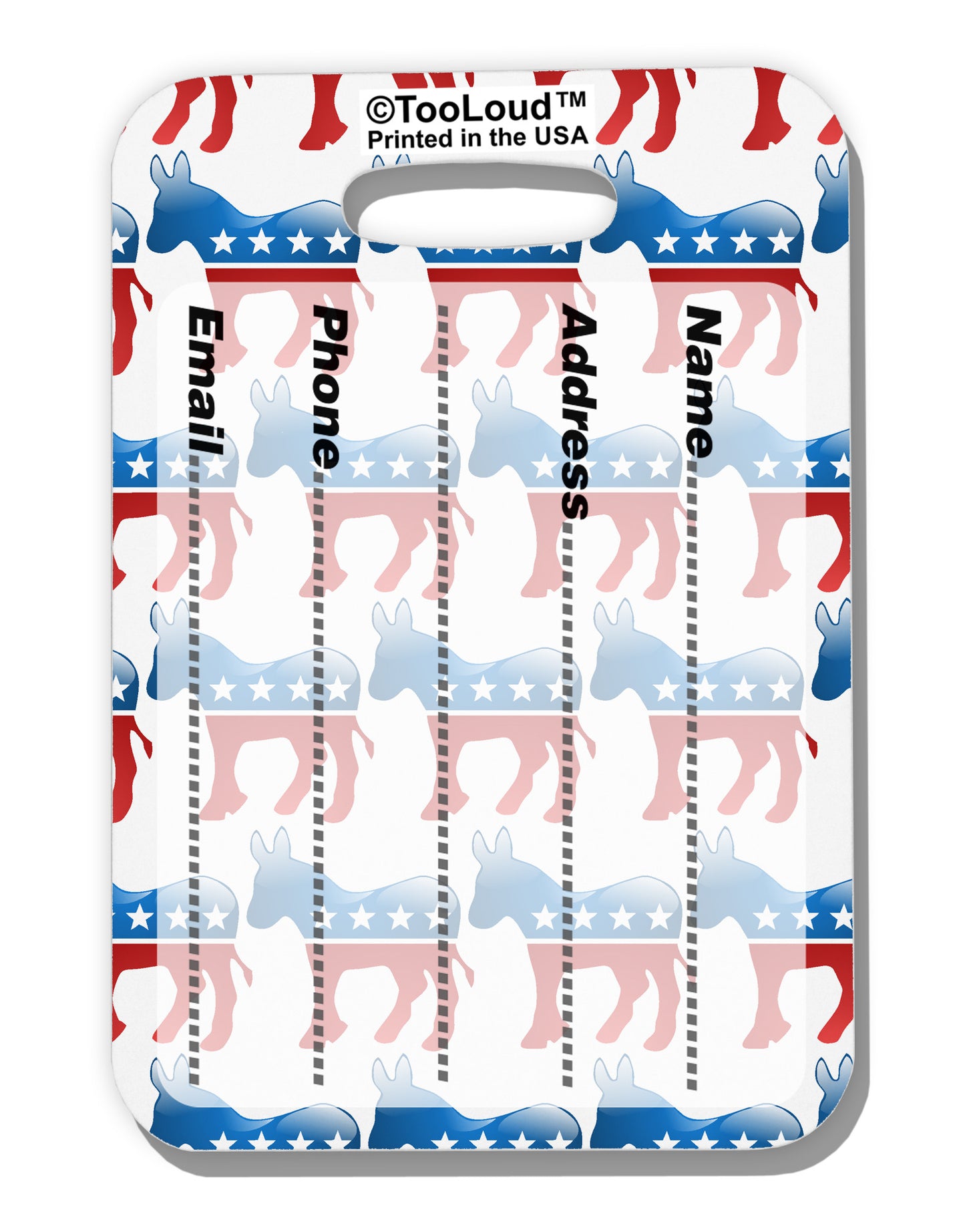 Democratic Symbol All Over Luggage Tag Dual Sided All Over Print-Luggage Tag-TooLoud-White-One Size-Davson Sales