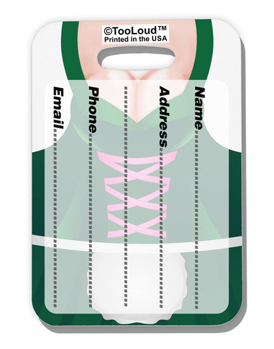 Sexy Dirndl Costume Green Luggage Tag Dual Sided All Over Print-Luggage Tag-TooLoud-White-One Size-Davson Sales