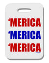 Merica Merica Merica - Red and Blue Thick Plastic Luggage Tag-Luggage Tag-TooLoud-White-One Size-Davson Sales