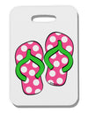 Cute Polka Dot Flip Flops - Pink and Green Thick Plastic Luggage Tag-Luggage Tag-TooLoud-White-One Size-Davson Sales