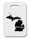 Michigan - United States Shape Thick Plastic Luggage Tag-Luggage Tag-TooLoud-White-One Size-Davson Sales