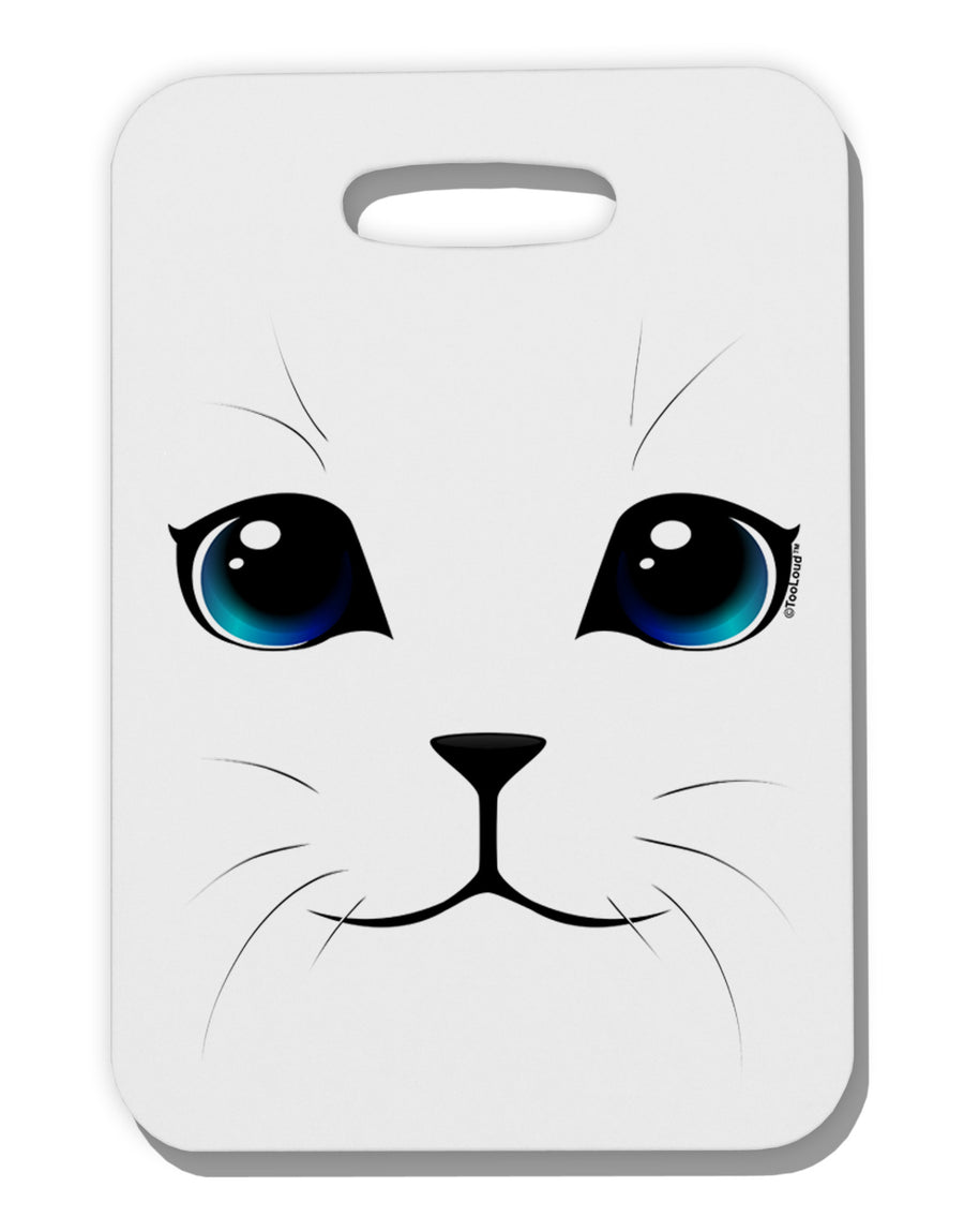 Blue-Eyed Cute Cat Face Thick Plastic Luggage Tag-Luggage Tag-TooLoud-White-One Size-Davson Sales