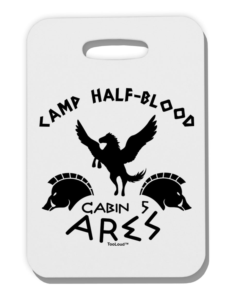 Camp Half Blood Cabin 5 Ares Thick Plastic Luggage Tag by-Luggage Tag-TooLoud-White-One Size-Davson Sales