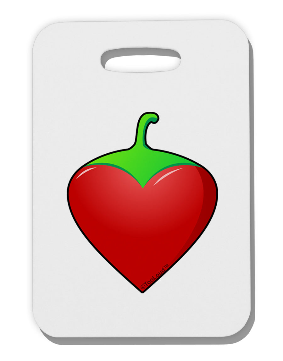 Chili Pepper Heart Thick Plastic Luggage Tag-Luggage Tag-TooLoud-White-One Size-Davson Sales