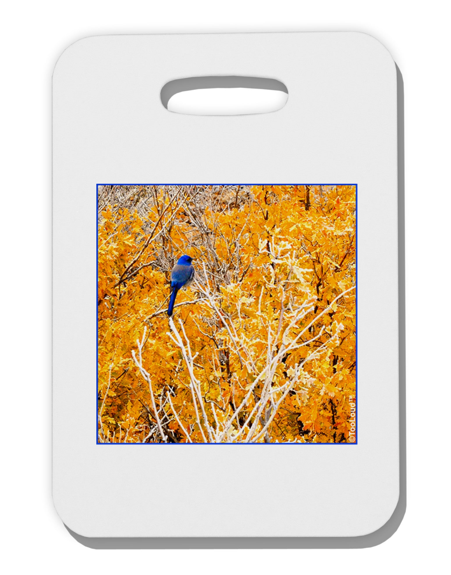 Blue Bird in Yellow Thick Plastic Luggage Tag-Luggage Tag-TooLoud-White-One Size-Davson Sales