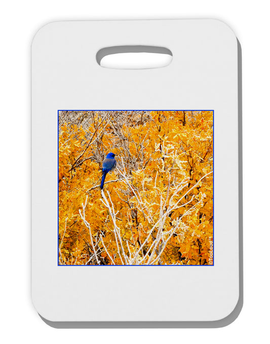 Blue Bird in Yellow Thick Plastic Luggage Tag-Luggage Tag-TooLoud-White-One Size-Davson Sales