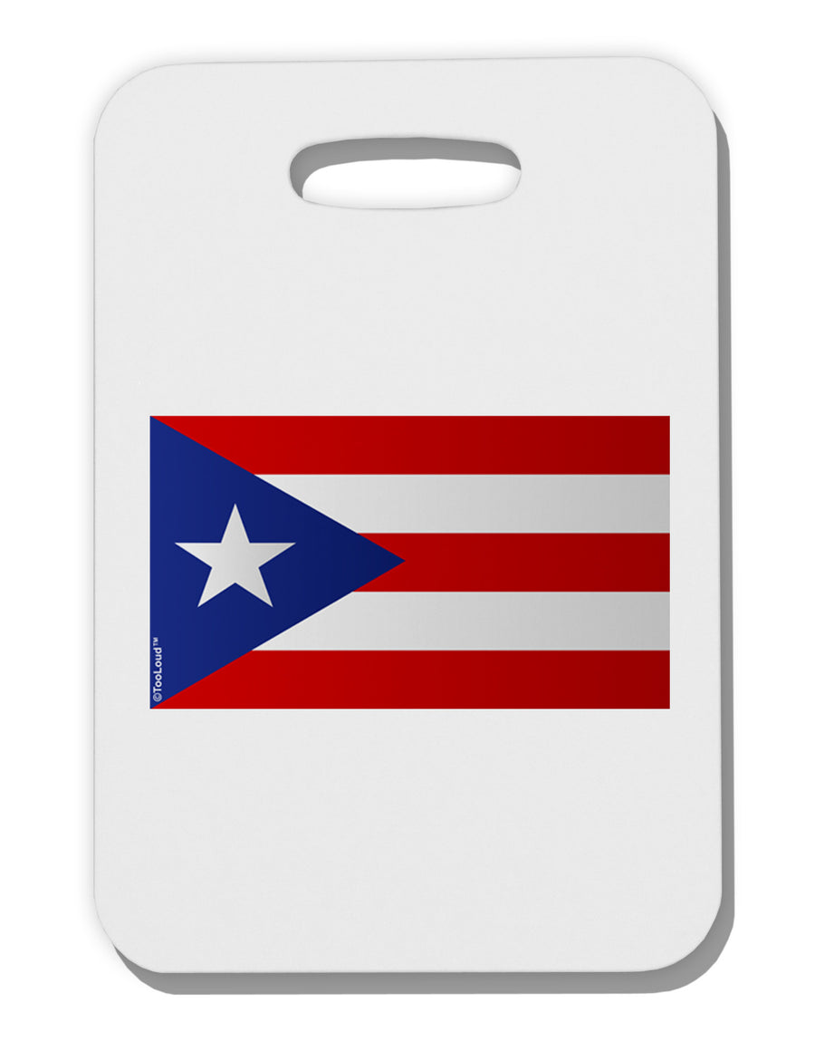 Puerto Rico Flag Thick Plastic Luggage Tag-Luggage Tag-TooLoud-White-One Size-Davson Sales