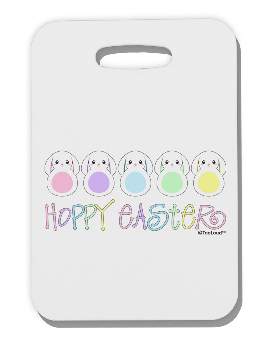 Cute Pastel Bunnies - Hoppy Easter Thick Plastic Luggage Tag by TooLoud-Luggage Tag-TooLoud-White-One Size-Davson Sales