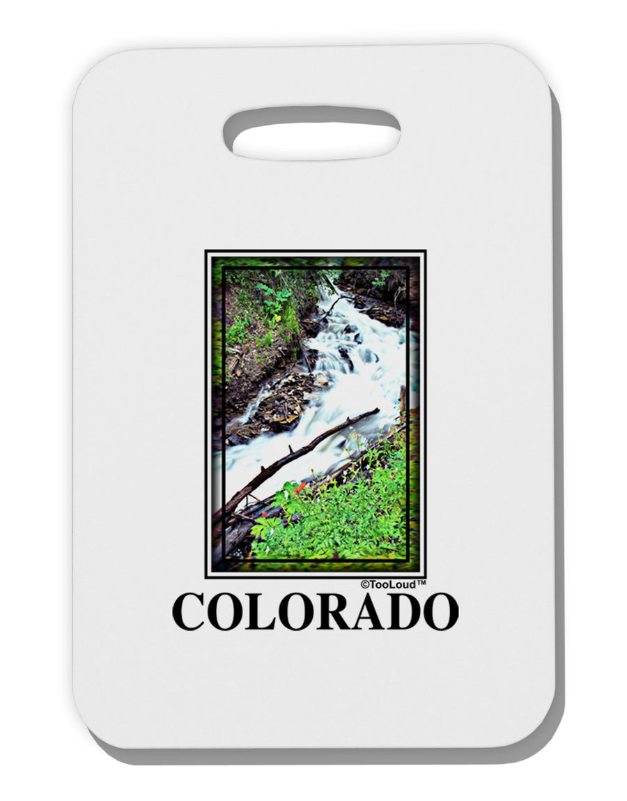 Colorado White River Text Thick Plastic Luggage Tag-Luggage Tag-TooLoud-White-One Size-Davson Sales