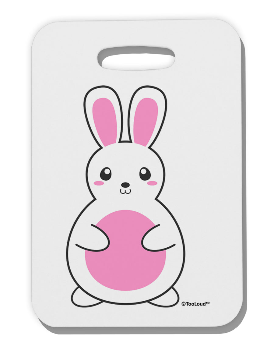 Cute Easter Bunny - Pink Thick Plastic Luggage Tag by TooLoud-Luggage Tag-TooLoud-White-One Size-Davson Sales