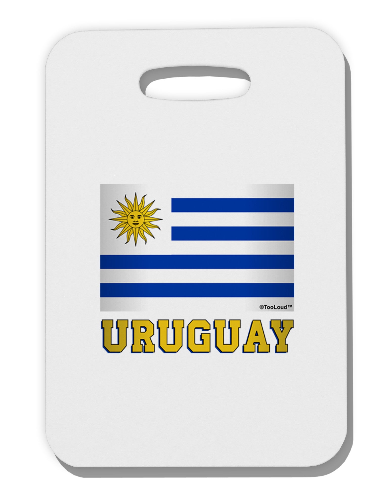 TooLoud Uruguay Flag Thick Plastic Luggage Tag-Luggage Tag-TooLoud-One Size-Davson Sales