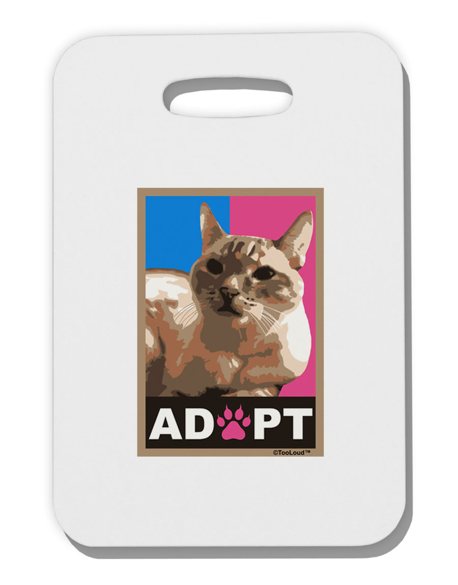 Adopt Cute Kitty Cat Adoption Thick Plastic Luggage Tag-Luggage Tag-TooLoud-White-One Size-Davson Sales