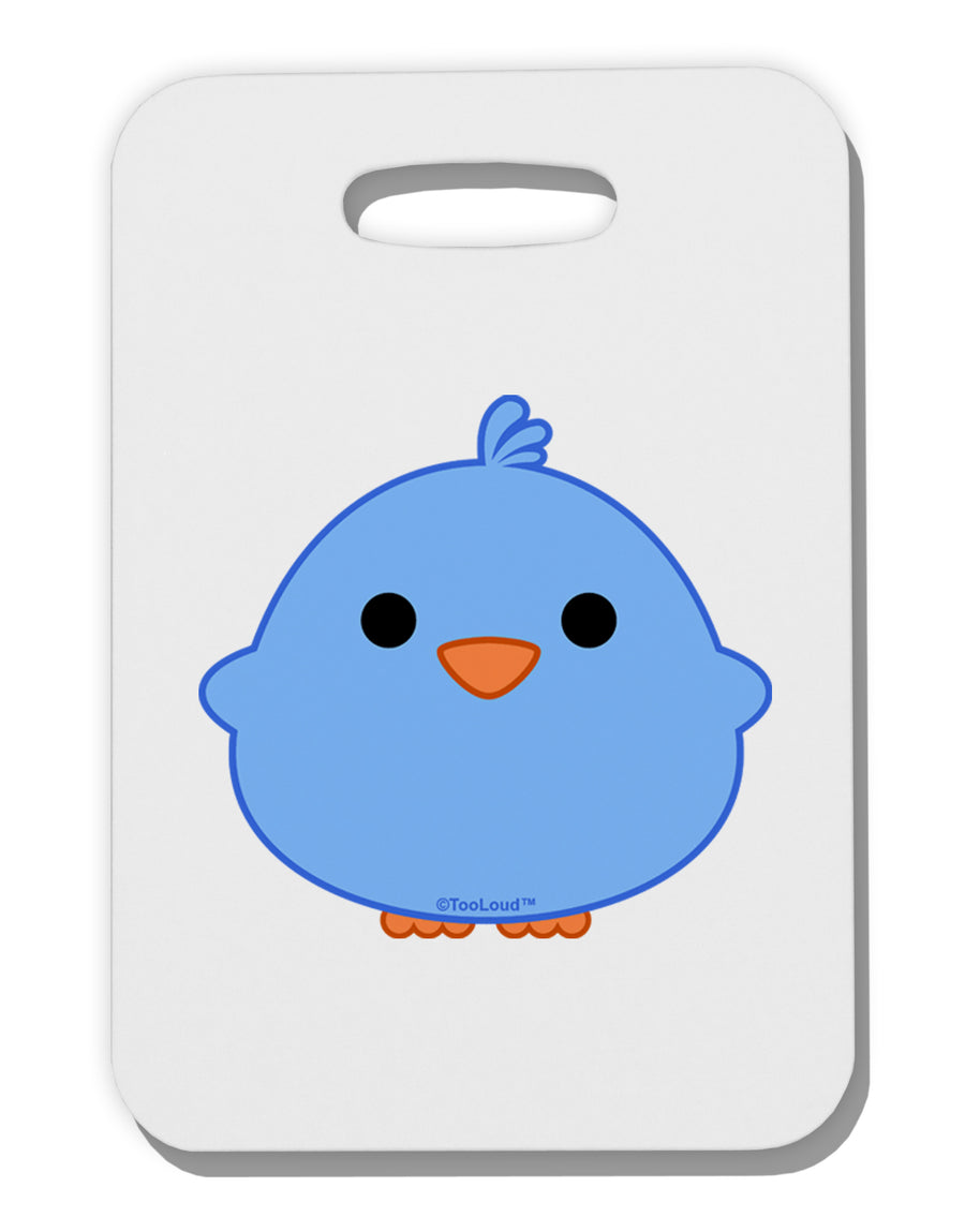 Cute Little Chick - Blue Thick Plastic Luggage Tag by TooLoud-Luggage Tag-TooLoud-White-One Size-Davson Sales