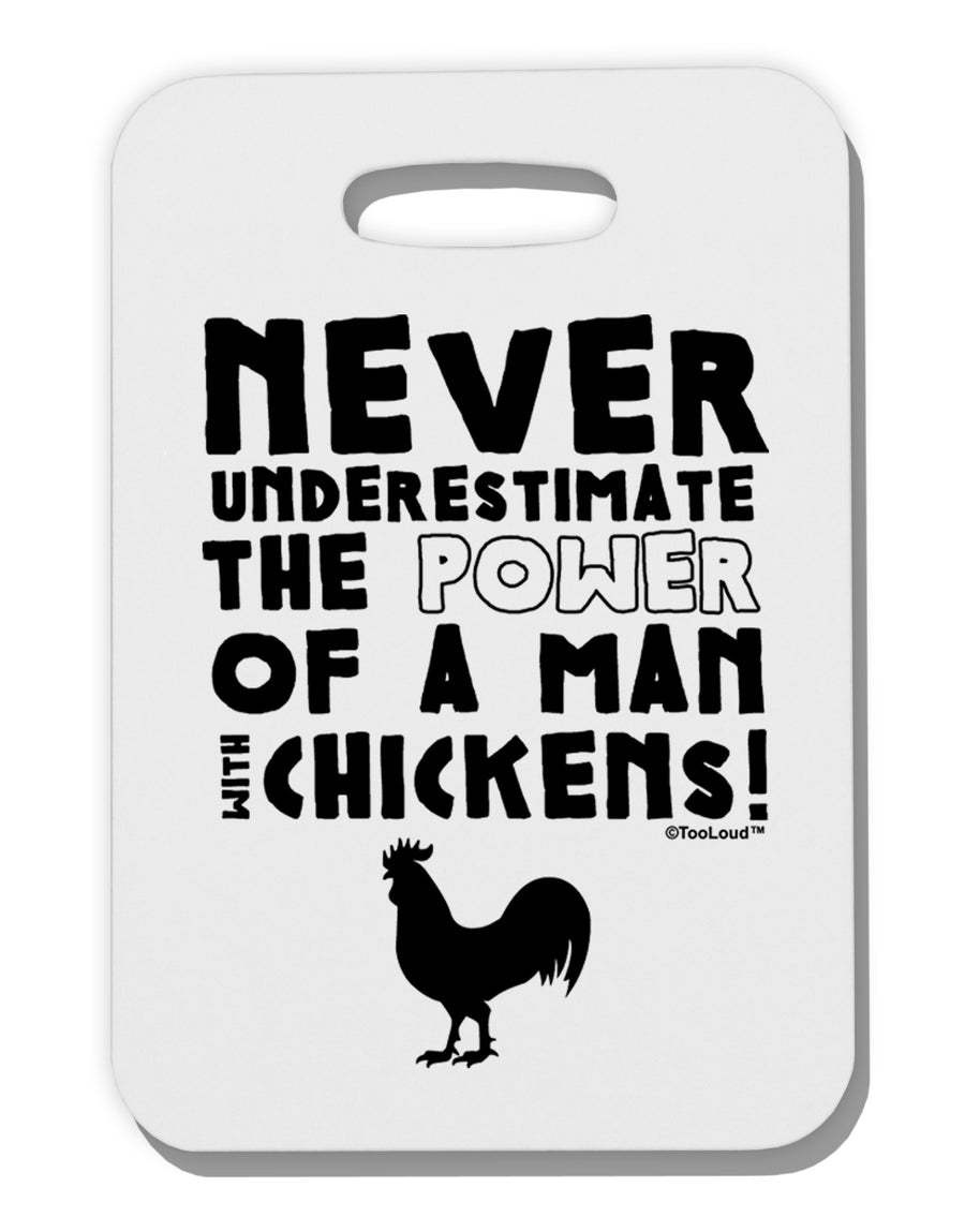 A Man With Chickens Thick Plastic Luggage Tag-Luggage Tag-TooLoud-White-One Size-Davson Sales