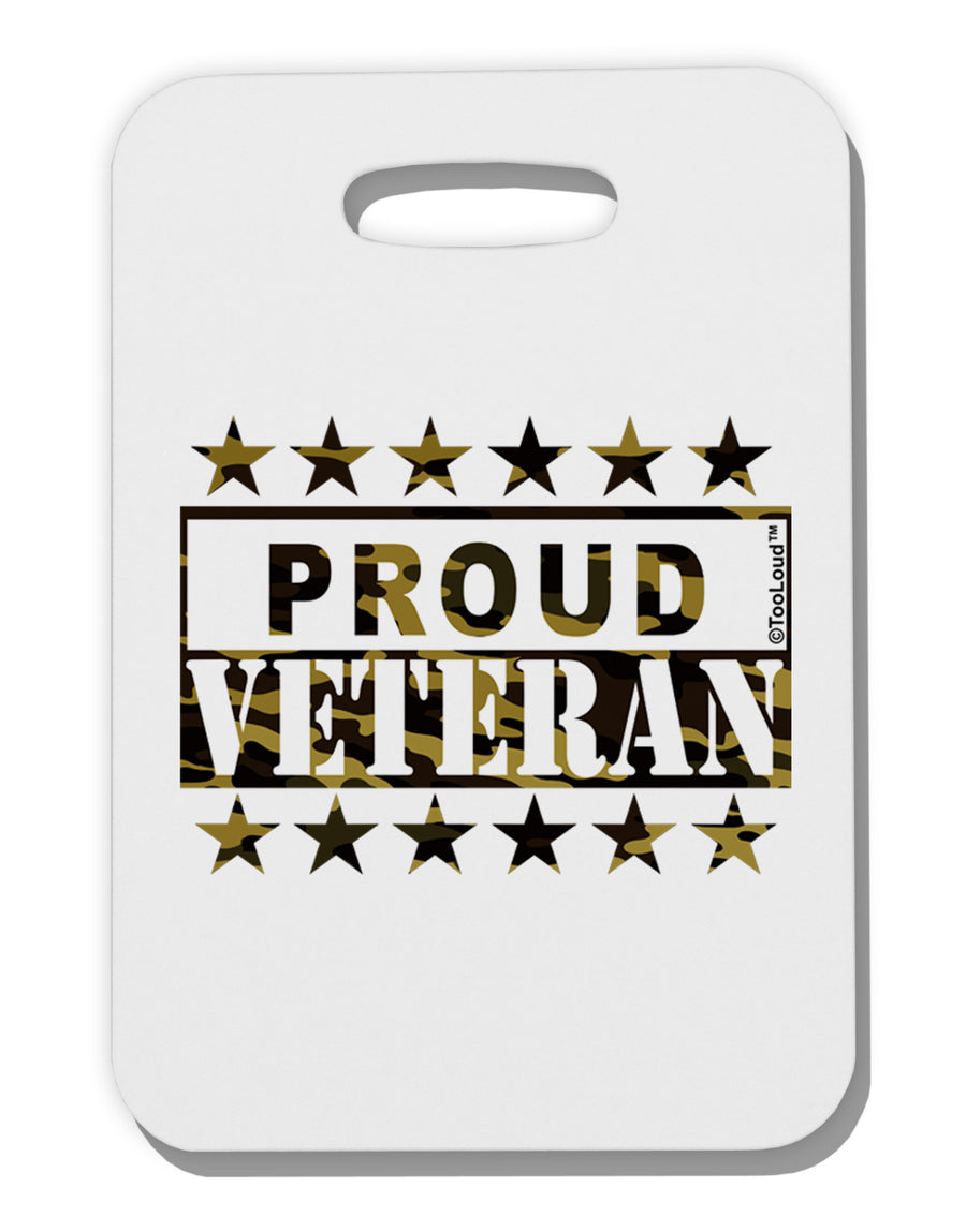 Proud Veteran Camo Thick Plastic Luggage Tag-Luggage Tag-TooLoud-White-One Size-Davson Sales