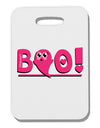 Cute Boo Text Pink Thick Plastic Luggage Tag-Luggage Tag-TooLoud-White-One Size-Davson Sales