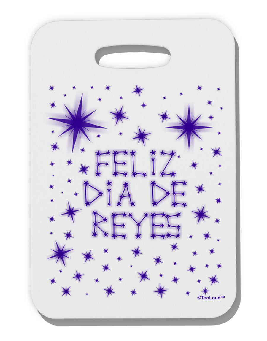 Feliz Dia de Reyes - Estrellas Brillantes Thick Plastic Luggage Tag by TooLoud-Luggage Tag-TooLoud-White-One Size-Davson Sales